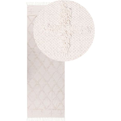 Teppich TOZLU Beige 80 x 230 cm Baumwolle
