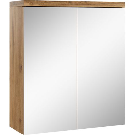 Badezimmer Spiegelschrank Toledo 60cm Eiche – Stauraum Unterschr (1/2)