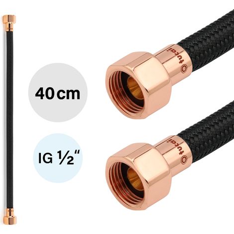 Flexschlauch DN8 IG/IG 1/2" -400mm Schwarz Rosegold (1/5)
