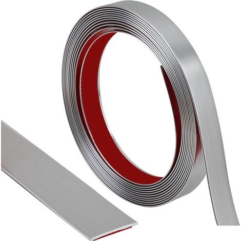 1 x 500 cm selbstklebende PVC-Wandleiste in Silber-Spiegeloptik (1/5)