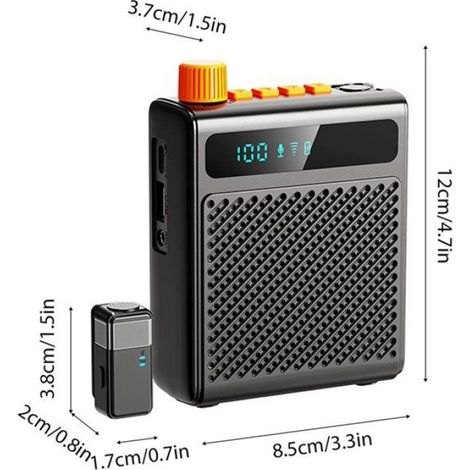 Amplificateur Microphone - Sans Fil - 10 W - Autonomie 25 H - Pour Enseignants et Guides Touristiques - 1 Pièce (1/5)