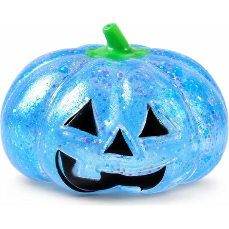 Halloween-Kürbis-Stressball, niedliches Quetschspielzeug, das langsam wieder aufsteigt. Sensorisches Stressspielzeug, ideales Geschenk für Partys und Feste. (Blau) (1/5)