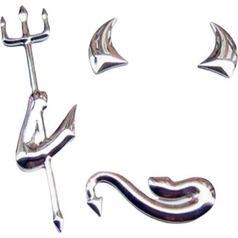 Lntyq Teufel Autoaufkleber, silber (1/5)