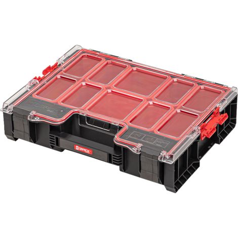 Organisateur Qbrick System PRO 300 – 452 x 358 x 110 mm – 9 l empilable – Couvercle polycarbonate résistant – Système Easy Access