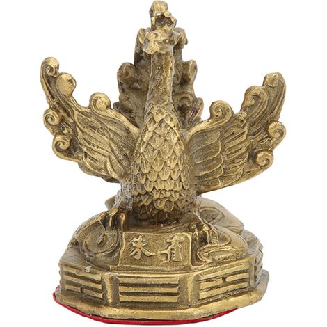Brass phoenix statue, high hardness, good shine, decorative figurines for home decoration, collection, exhibition gifts (1/5)