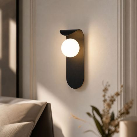 Applique murale moderne en fer et acrylique, éclairage LED 3 couleurs réglables, installation horizontale ou verticale, noir, H25cm (1/5)