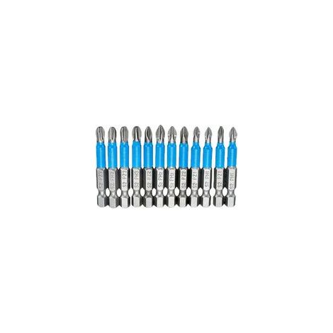Embouts de Tournevis à Tête Cruciforme Magnétique, 12Pcs 50mm Embout Visseuse Aimanté, Screwdriver Bits PH1 PH2 PH3 PZ1 PZ2 PZ3 pour Tournevis Électriques à Main