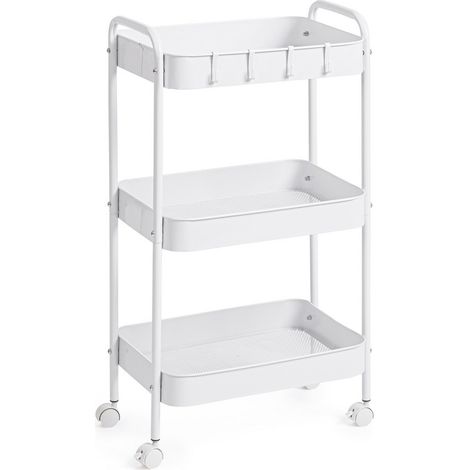 CARRELLO 3P LEIKY RETT BIANCO 41X77H - BIZZOTTO