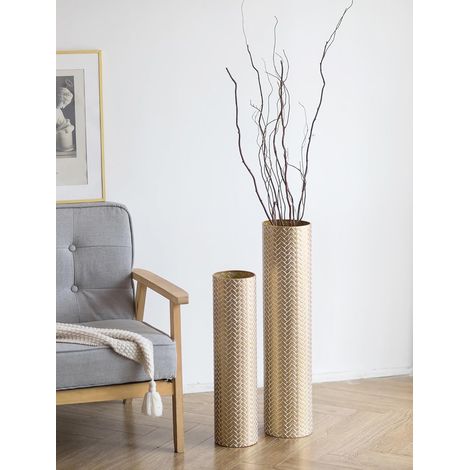 Métal Grand Vase a Poser au Sol: Or Vase de Sol Decoratif 2pcs (1/5)