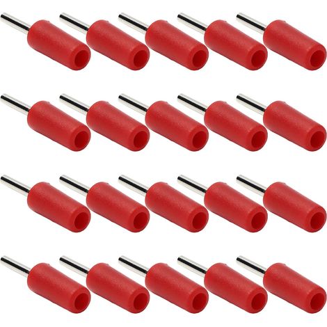 20 Pièces Connecteurs Banane Mâle 2mm en Laiton Nickelé, Kit de Connexion Électrique Rouge Étanche (1/5)