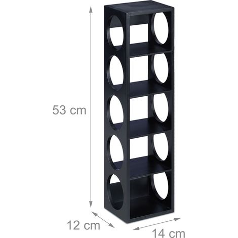 Portabottiglie scaffale per vino design moderno cucina stoccaggio 5 bottiglie 50 x 20 x 15 cm in bambù nero 130013485