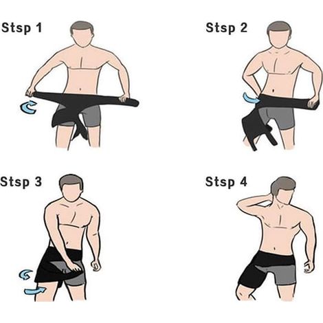 Bande de soutien - Support de hanche - Bande sacro-iliaque - Pour hommes/femmes - Bandage de compression pour hanche, cuisse, ischio-jambiers et muscles - Protège-tibia - Taille unique (1/3)
