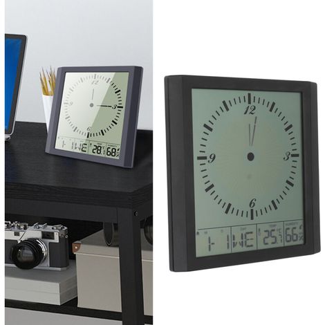 8,6-Zoll-LCD-Digitalwanduhr + Multifunktionsthermometer/Hygrometer für Zuhause und Büro