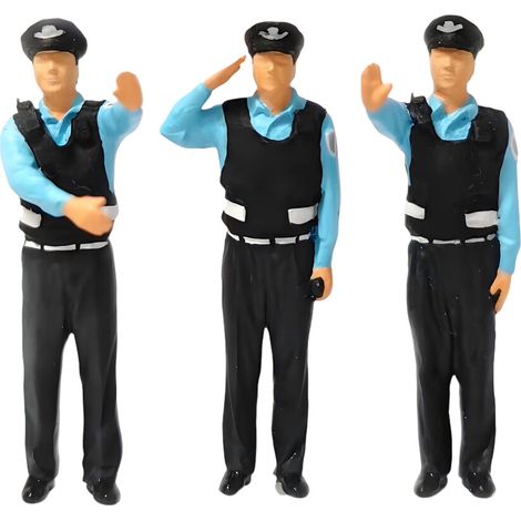 Figuras de policía de resina a escala 1:64 con gran nivel de detalle -D