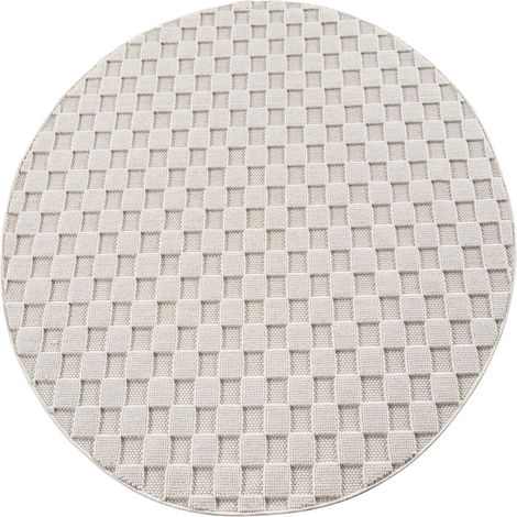 Ayyildiz  Tapis Moderne - Structure 3D Cube - Motif Tressage - Salon Tapis Court - creme - 160 cm x 160 cm