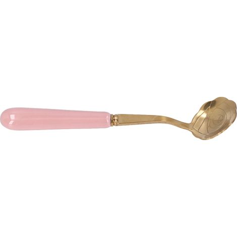 Teelöffel aus Edelstahl mit floralem Muster, Designer-Besteck für Desserts, Eis und Getränke, rosa Griff, Hochzeitsgeschenk (1/5)