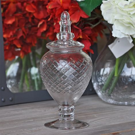 Bocal sur base verre Diamant 21x10cm (1/3)