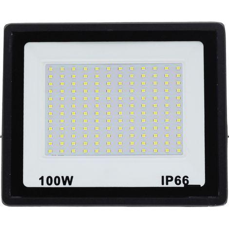 Projecteur LED extérieur 100W, lumière blanche froide 10000LM 6500K, étanche IP66, 144 LED, lumières extérieures de jardin, Patio, Garage - RWProjecteur seul (1/5)