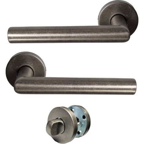 Par de asas de rosa de Acero Inoxidable 304 "ANTIK SILVER". +1 Par de rosetas de condena