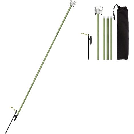 Poteau de lampe pliant de Camping Portable, support de lanterne en aluminium léger, support de suspension de lumière extérieure, bâton pour randonnée, pêche, jardin, barbecue (1/5)