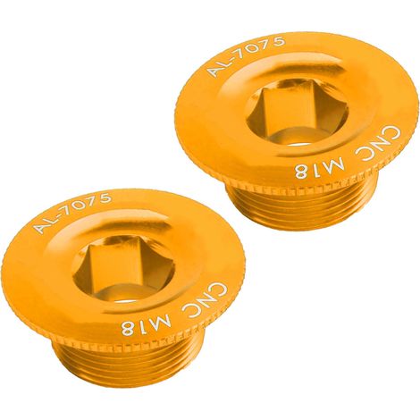 2 pièces capuchon de vis de manivelle vélo M18, anti-poussière étanche, alliage aluminium, pour pédalier creux intégré Prowheel, doré (1/5)