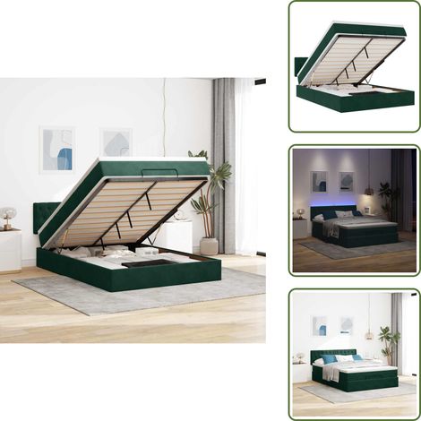 Stoccaggio sotto il letto - vidaXL Struttura Letto Pouf con Materasso 140x200 cm in Velluto - Coprimaterasso lavabile