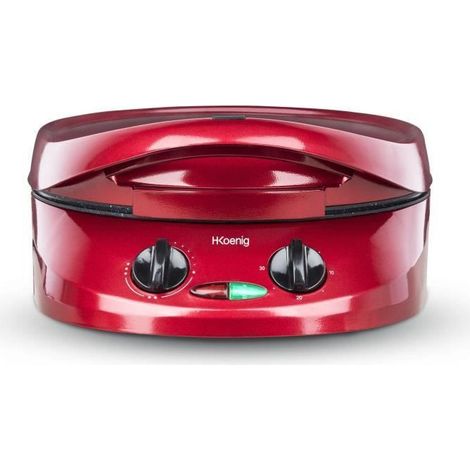 Appareil à tarte électrique 1800W – 2 plaques chauffantes – Température ajustable 90-210°C – Ouverture 180° pour plancha et grill – Hkoenig