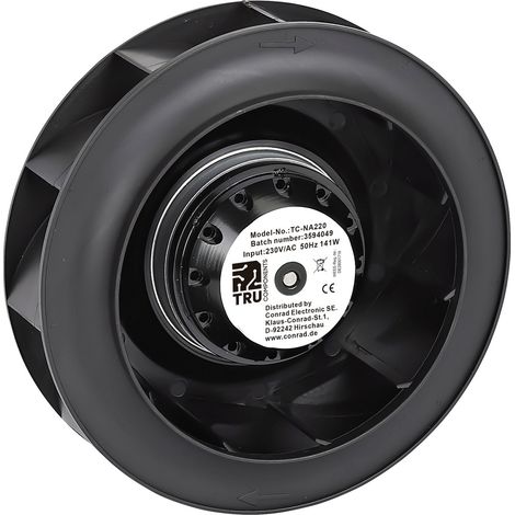 TRU COMPONENTS TC-NA220 Radiallüfter 230 V/AC 910 m³/h (Ø x H) 220 mm x 71 mm (1/5)