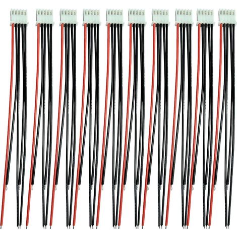10 Pieces 4S 5 Pin Battery Balance Charger Silicone Cable Wire JST XH Connector Plug Adapter for RC Lipo Battery (4S)