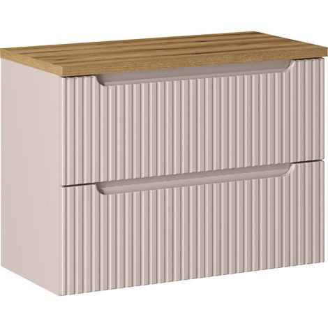 Waschtischunterschrank 80cm Riva mit 2 Schubladen, Kaschmir (1/5)