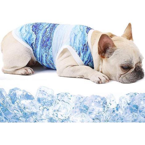 Kühlendes Hundegeschirr, atmungsaktive und kühlende Haustierweste, atmungsaktive Netzjacke für kleine, mittlere und große Hunde, ideal für Spaziergänge und Wanderungen im Freien – Größe L – Blau