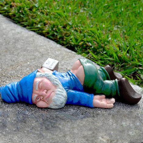 Figura de gnomo de jardín, decoración de gnomo de jardín borracho, estatuas de micro paisajes para hacer tú mismo, decoración creativa de gnomo borracho, estatua de gnomo de jardín, gnomo de jardín di