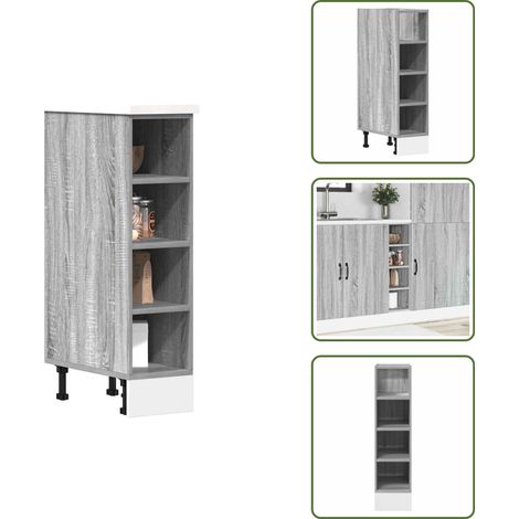 Armadio da cucina grigio - vidaXL Armadio Inferiore “Riga” Grigio Sonoma 20x44,5x81,5 cm - Armadio da cucina con piedini