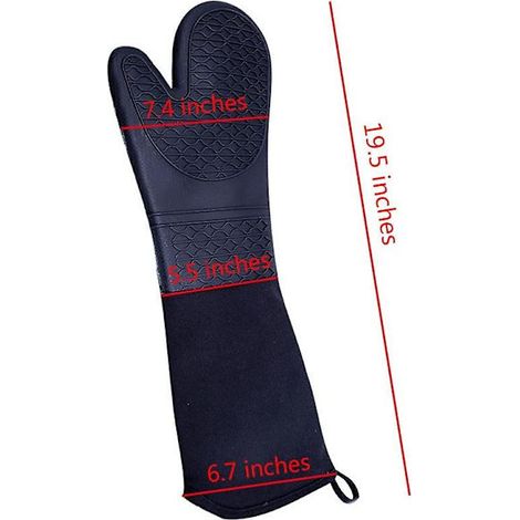 Gants de cuisine en silicone extra longs lot de 2 commerciale (1/3)