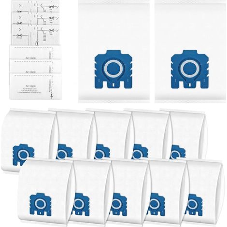 Lot de 12 Sac Aspirateur pour Miele GN Séries, Compatibles avec Miele GN pour Aspirateurs Classic C1 Complete C2 Complete C3, S2 S4 S5 S6 S8 Series avec 3 + 3 Filtres Air Clean (1/5)