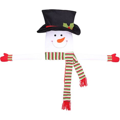 Pointe de sapin bonhomme de neige étreignant, ornement fête Noël hiver (1/5)