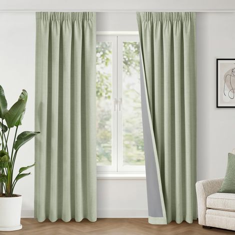 Rideau Occultant Thermique 140 x 260 cm Lot de 2, Vert Sauge (1/5)