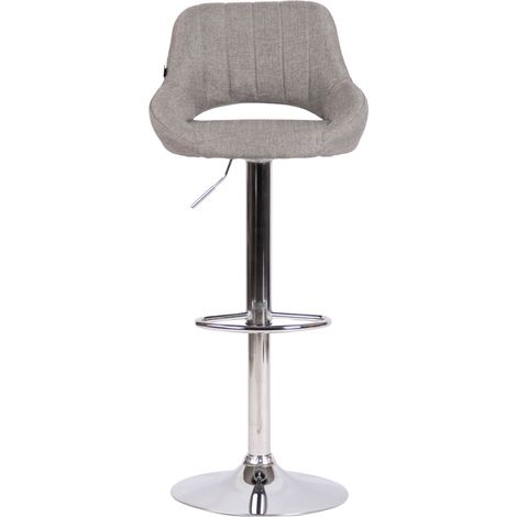 Tabouret de bar Milet en tissu Gris Chrome (1/5)