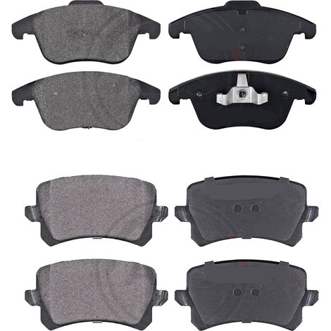 KIT PASTIGLIE FRENO ANTERIORI E POSTERIORI compatibile con VW SHARAN VAN (7N1, 7N2) / PASTIGLIE FRENANTI AUTO OEM 37612  37872,37739 / SOSTITUZIONE DIRETTA / BASSA POLVERE / SILENZIOSO