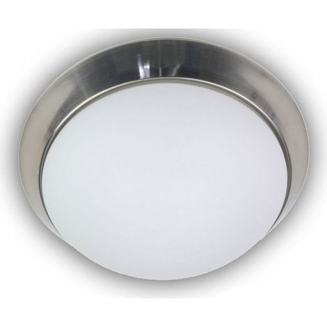 LED-Deckenleuchte rund, Opalglas matt, Dekorring Nickel matt, Ø 45cm (1/4)