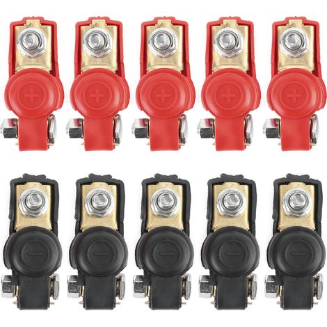 10 Batterieklemmen, Kabel für Plus- und Minuspol, Hochstromklemmen (1/5)
