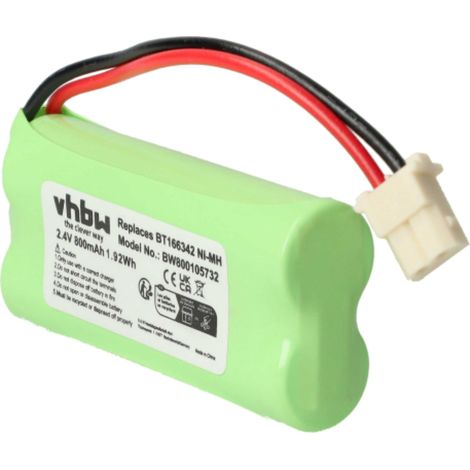 vhbw Akku Ersatz für V-Tech 43AAA70PS2, BT166342, BT266342 für Babyphone Babytalker (800mAh, 2,4V, NiMH)
