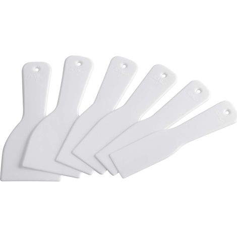 Meister Kunststoffspachtel-Satz 6-teilig - 40 mm, 50 mm & 80 mm - Elastisch & Unzerbrechlich - Zum Verfüllen & Glätten - Mit handlichem Griff/Glättespachtel/Fugenspachtel / 4231600