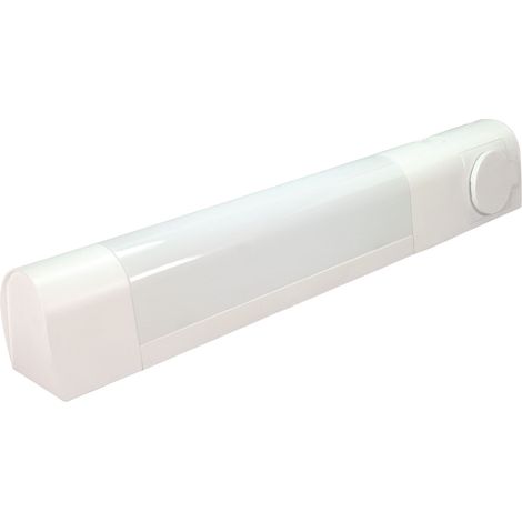 Applique LED + prise Blanc 7W, 500 lm, IP21, 4000K, interrupteur on/off, bornier intégré, garantie 5 ans - Tibelec (1/5)