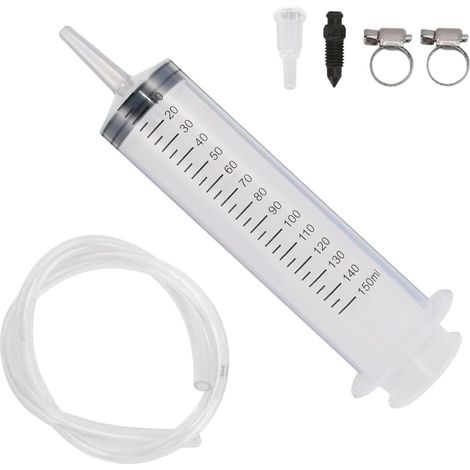 1 Kit Purge Frein Moto, Seringue 150ml, Tuyau 100cm, Clip, Pour Véhicule Tout-terrain (1/5)