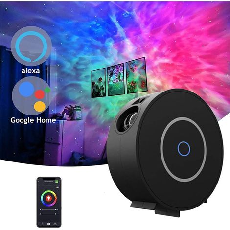 Projecteur de ciel étoilé intelligent, projecteur LED WiFi, lampe galaxie avec minuterie/commande vocale via Alexa et Google, veilleuse ciel étoilé (noir) (1/5)