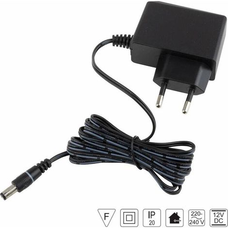– Transformateur pour luminaire 12V 6W IP20 – Alimentation sur secteur – Pour bandes LED et luminaires – Dimensions 60x40x25mm