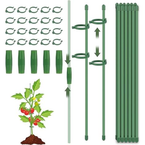 Tuteur de plantes réglable, 30 cm, 37 pièces, support pour orchidées avec clips, adapté aux orchidées, pivoines, plantes grimpantes, jardinière intérieur/extérieur. (1/5)