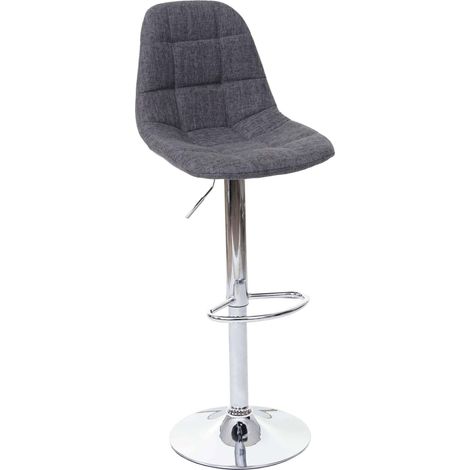 Sgabello da bar bancone in tessuto grigio gambe in acciaio cromato 040005240