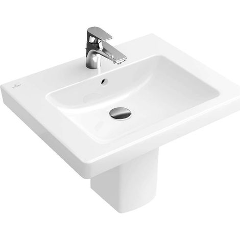 Villeroy & Boch Subway 2.0 - Lavabo con rebosadero, 60x47 cm, con CeramicPlus, blanco alpino 711360R1 (1/2)